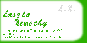 laszlo nemethy business card